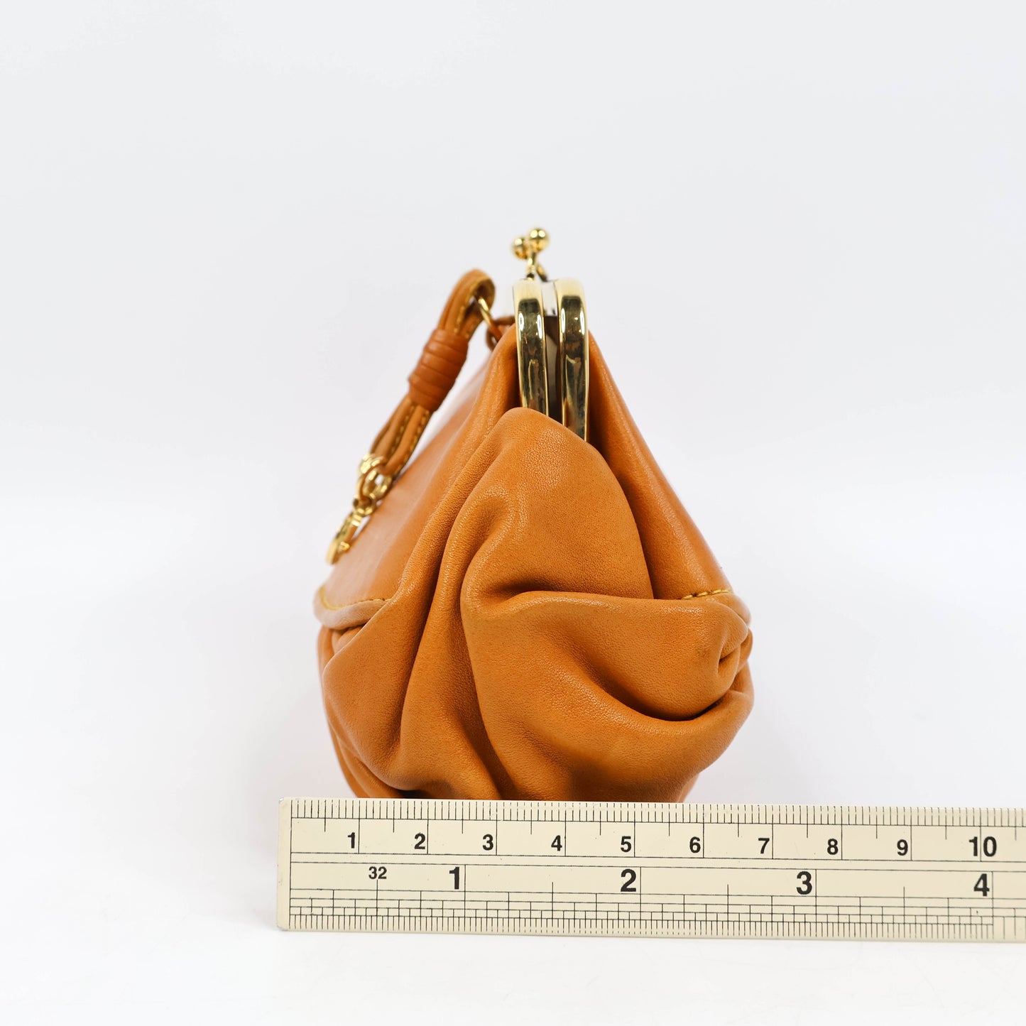 Christian Dior Vintage Clutch Bag Leather Brown