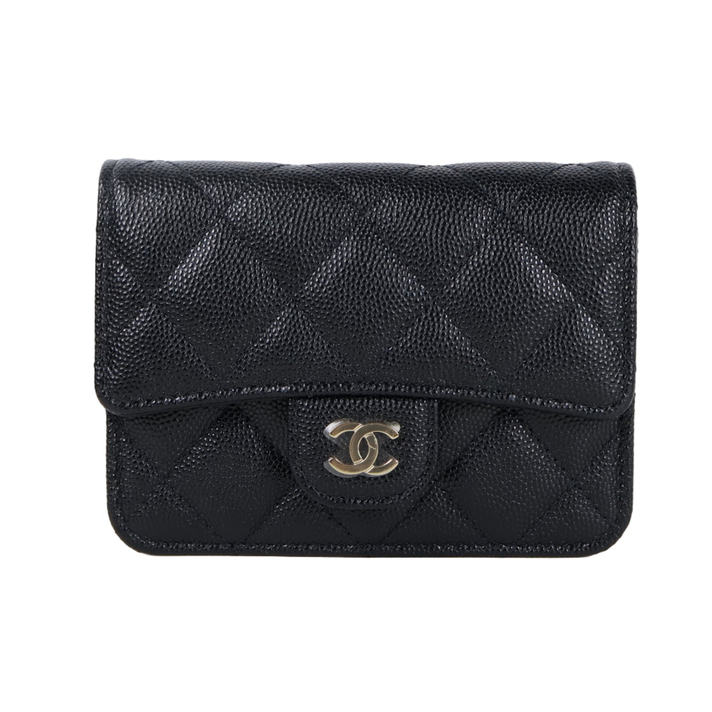 Chanel Card Holder On Chain Black Caviar GHW