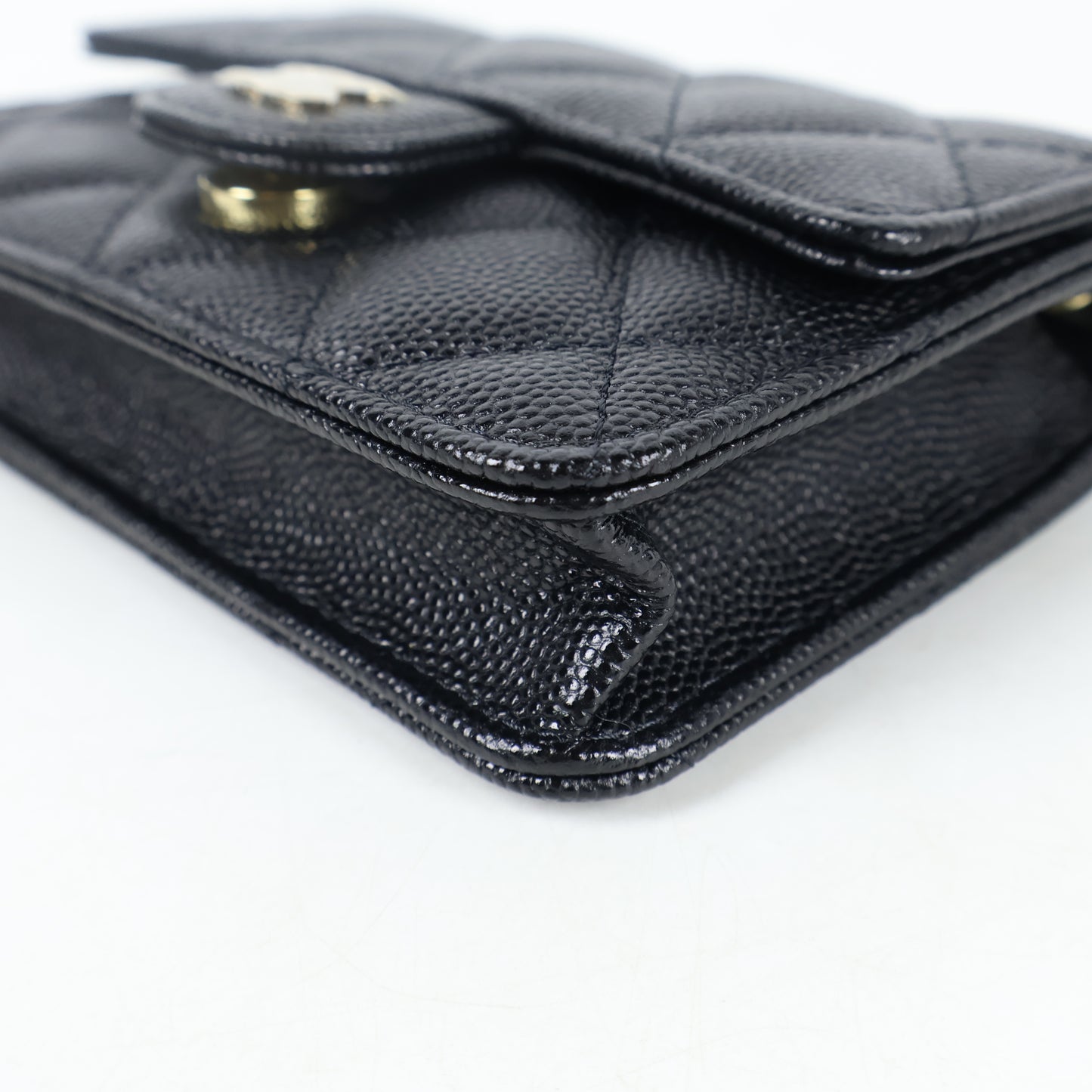 Chanel Card Holder On Chain Black Caviar GHW