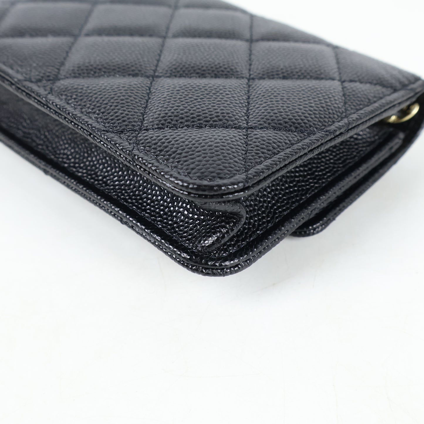 Chanel Card Holder On Chain Black Caviar GHW