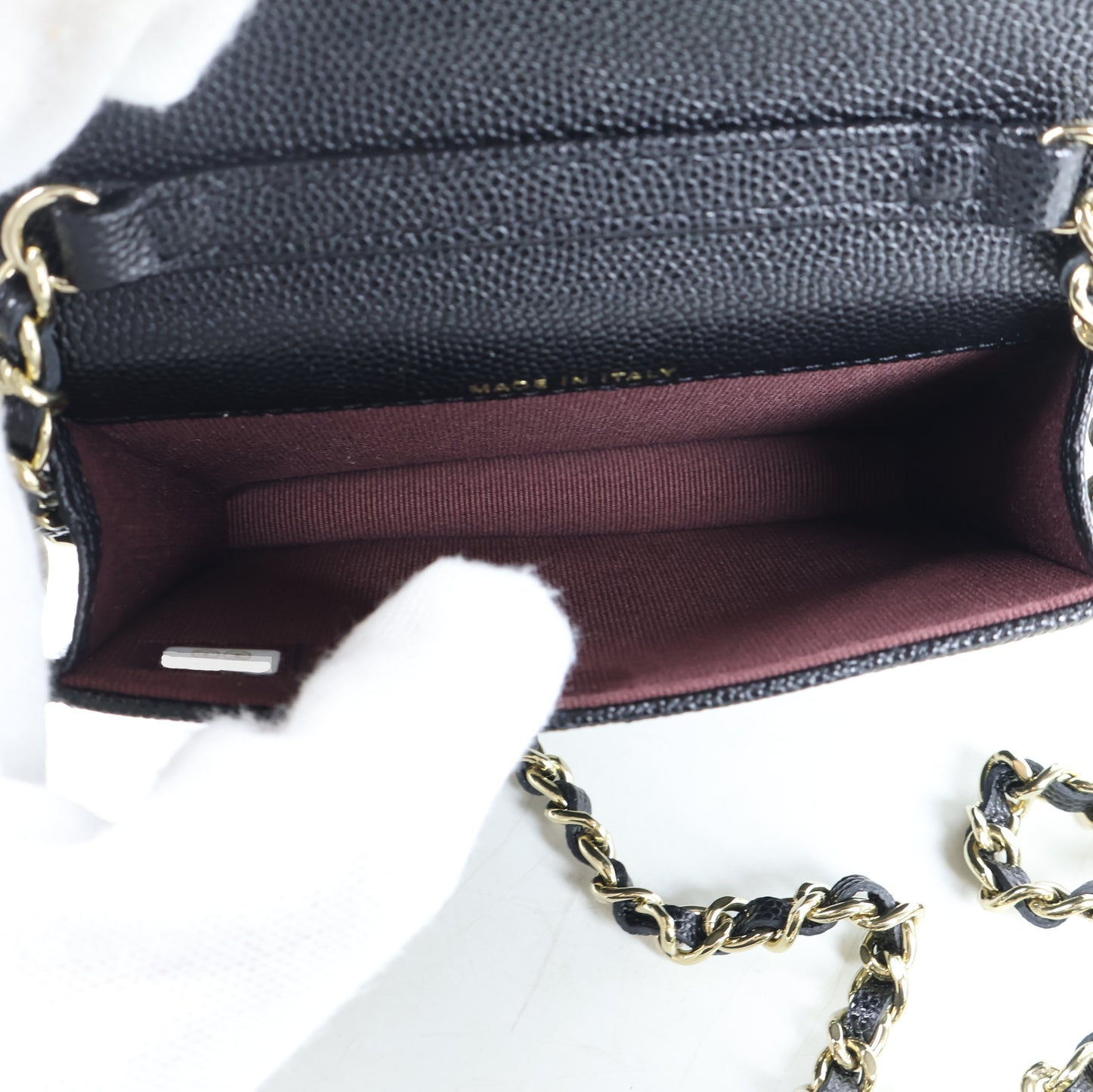 Chanel Card Holder On Chain Black Caviar GHW