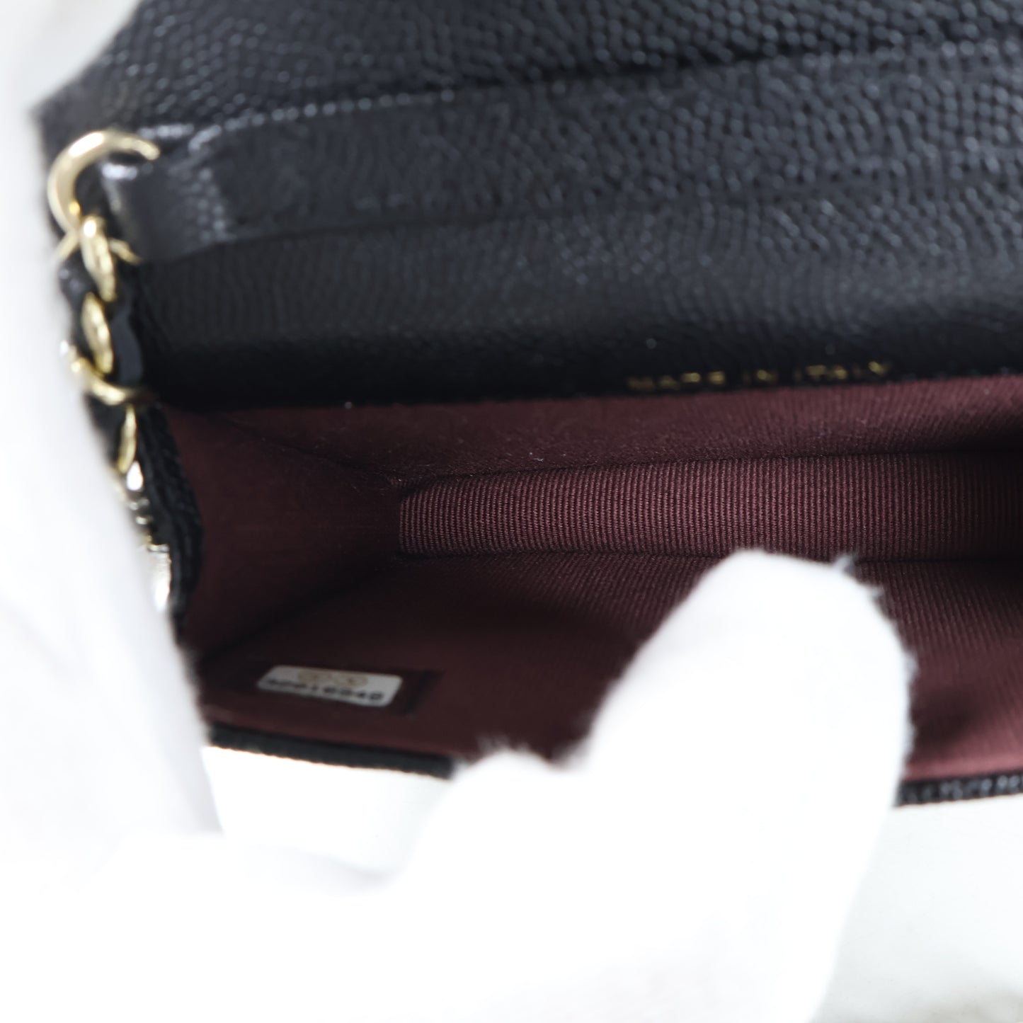 Chanel Card Holder On Chain Black Caviar GHW