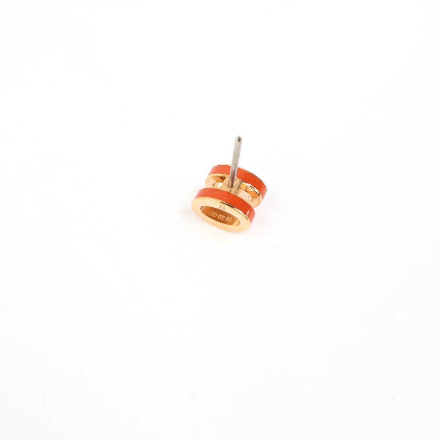 Hermes Mini Pop H Earrings Orange GHW