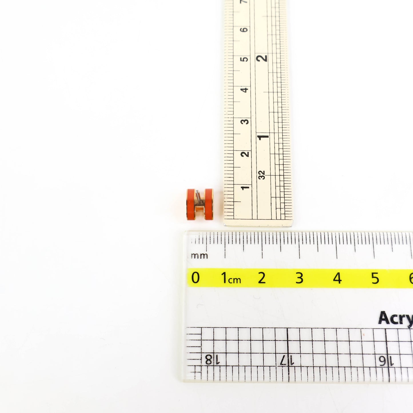 Hermes Mini Pop H Earrings Orange GHW