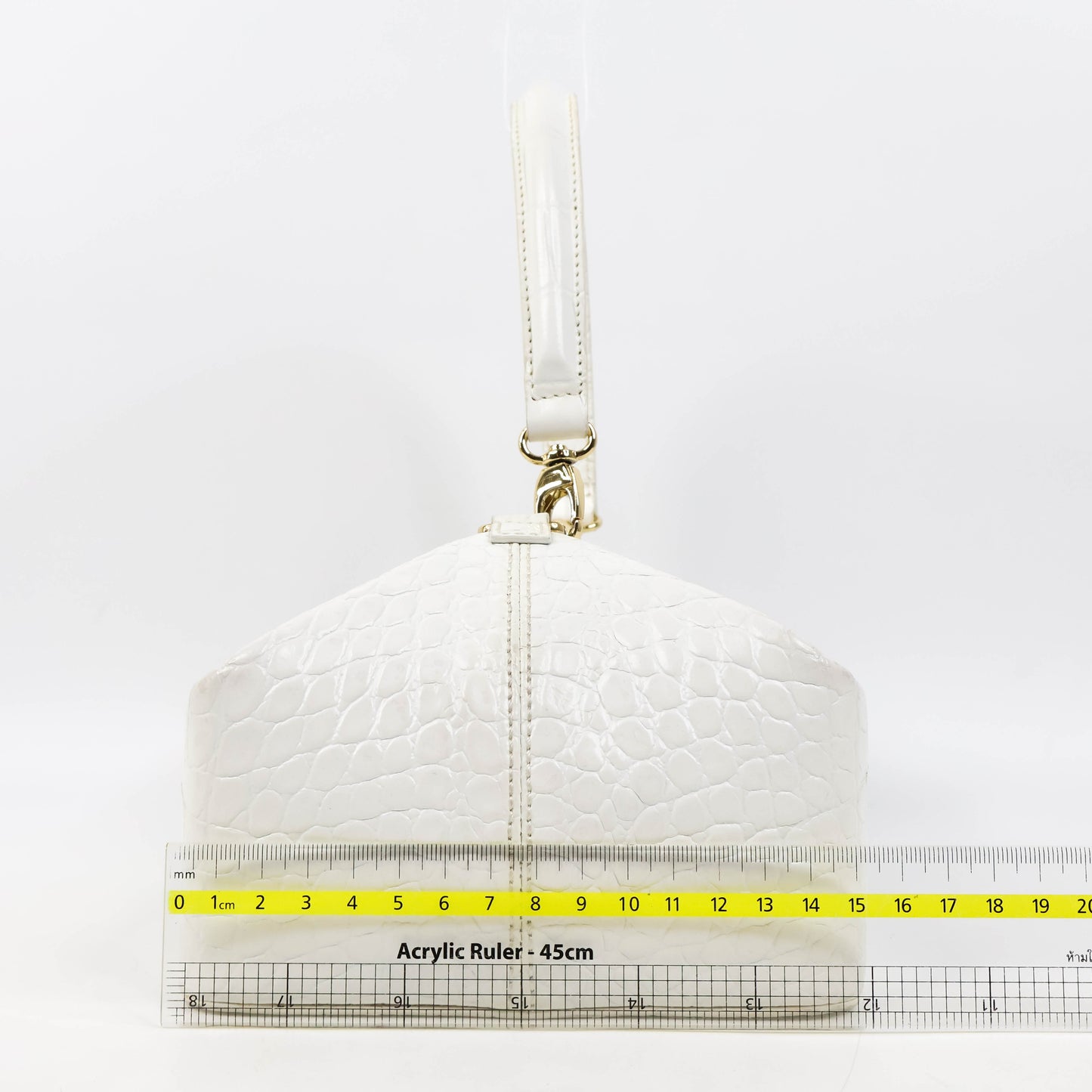 Rejina Pyo Olvia Shoulder Bag White Croc Embossed