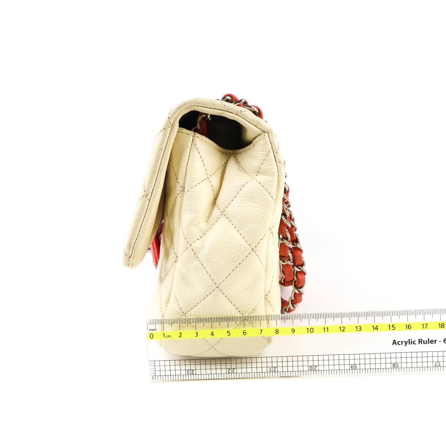 Chanel Flap Quilted Ombre White Red Caviar SHW