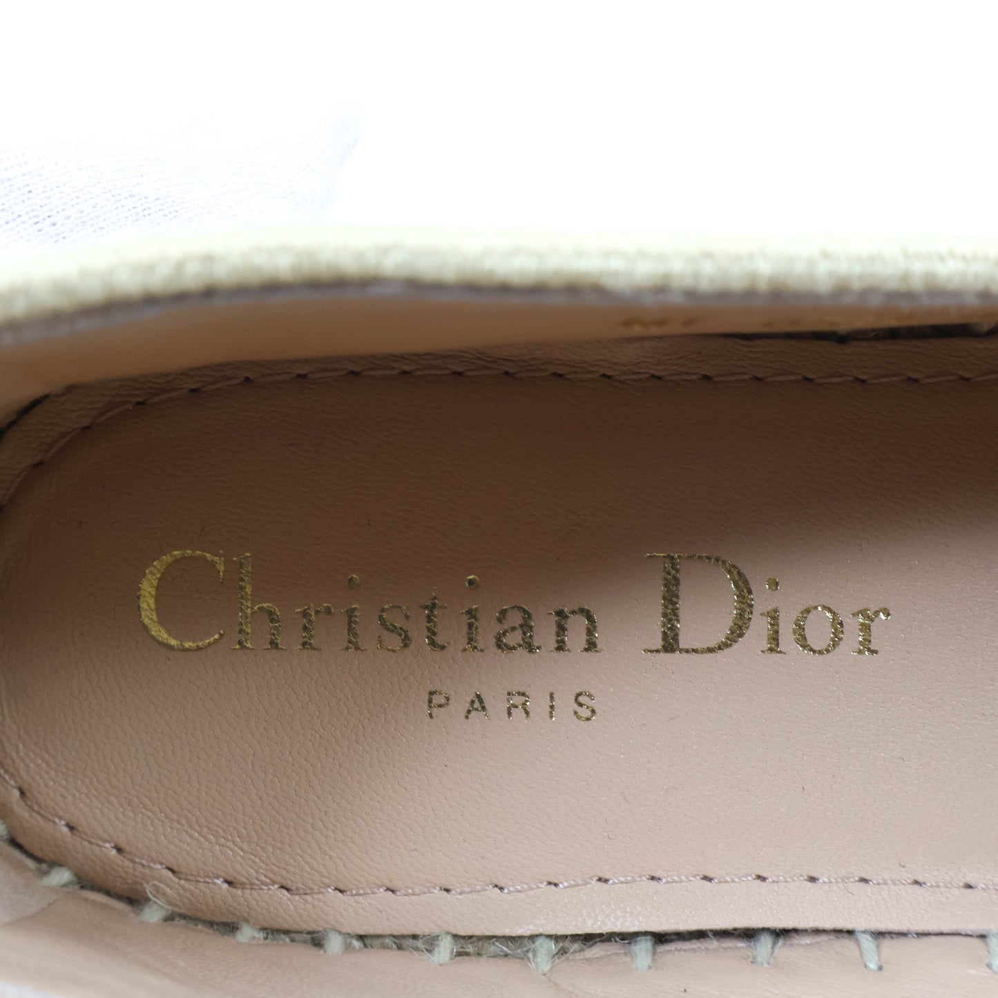 Dior Granville Espadrille Natural Raffia Beige Logo Black 37