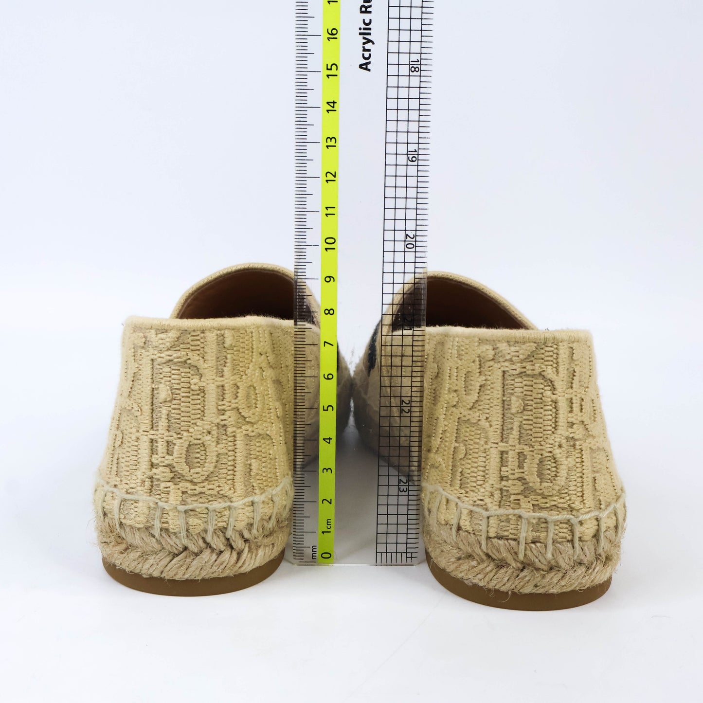 Dior Granville Espadrille Natural Raffia Beige Logo Black 37