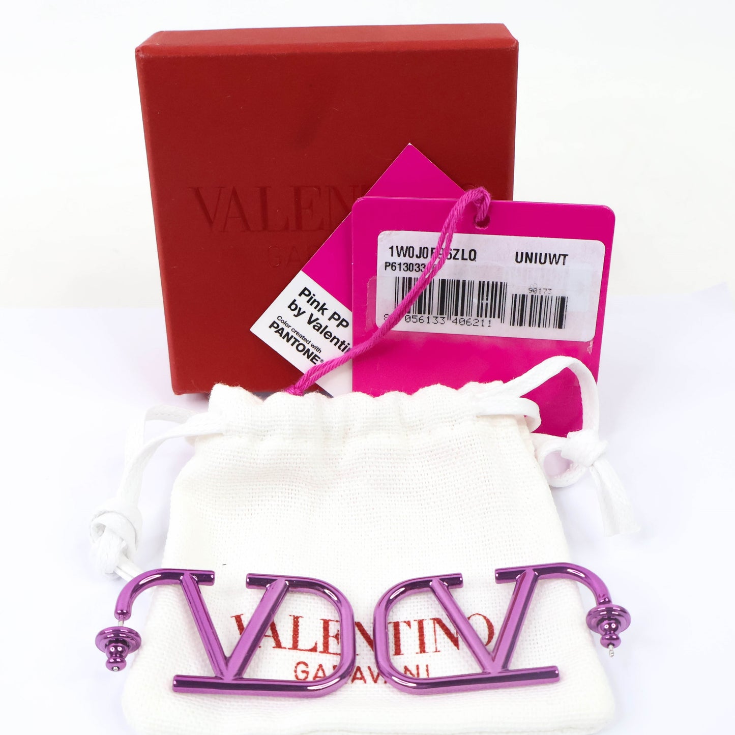 Valentino Earrings V Logo Signature Pink