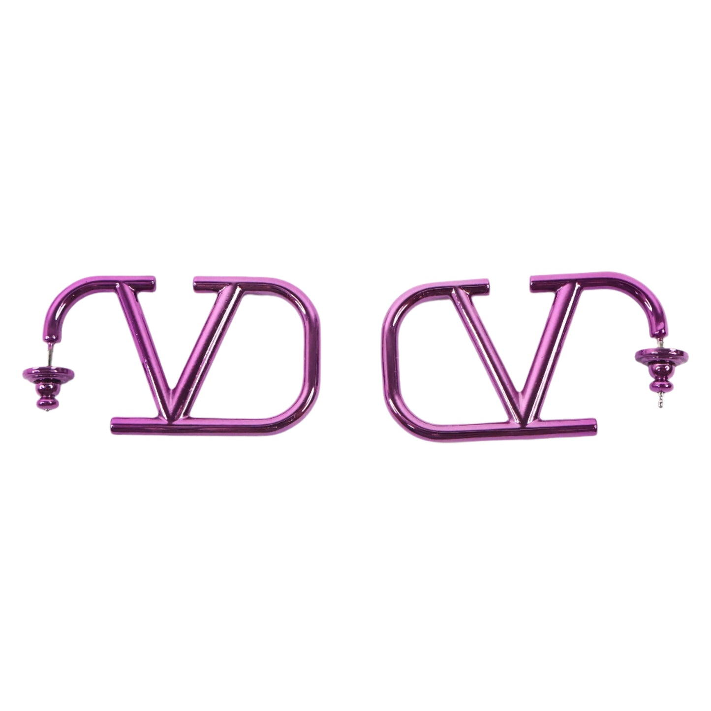 Valentino Earrings V Logo Signature Pink