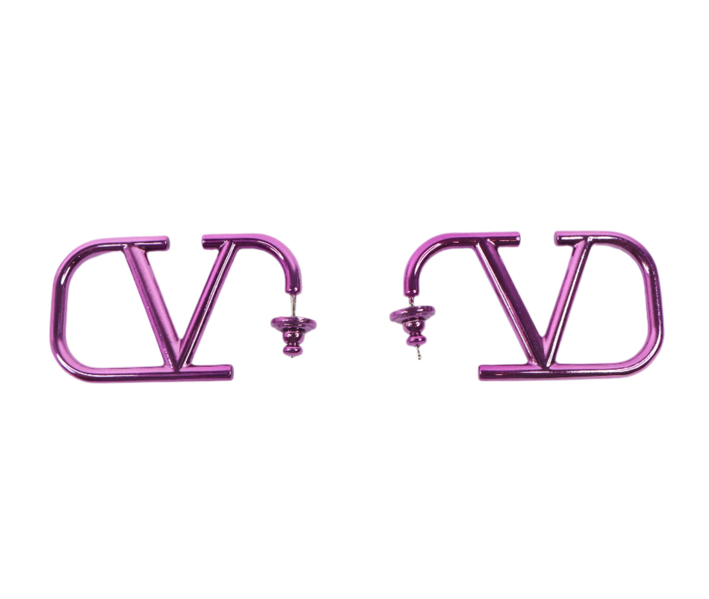 Valentino Earrings V Logo Signature Pink