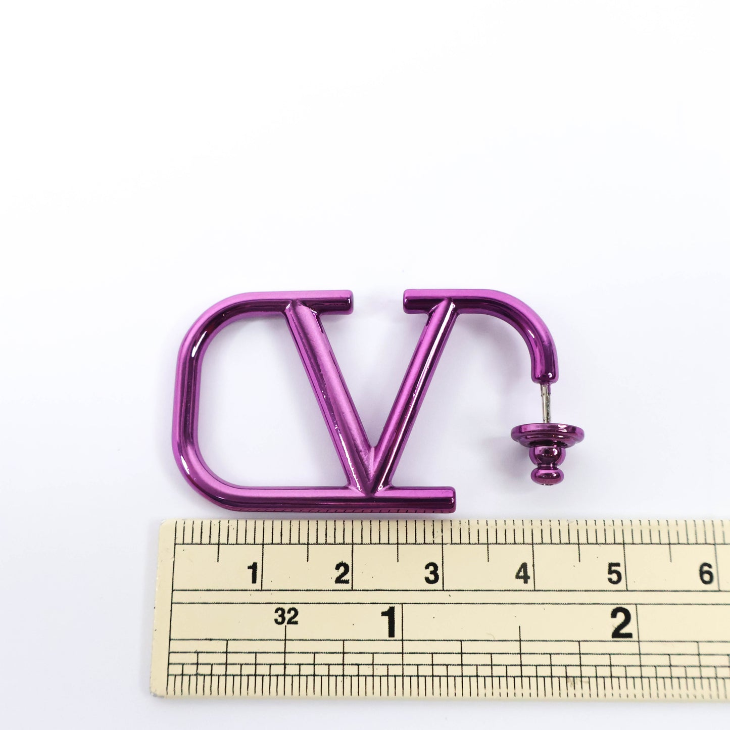 Valentino Earrings V Logo Signature Pink