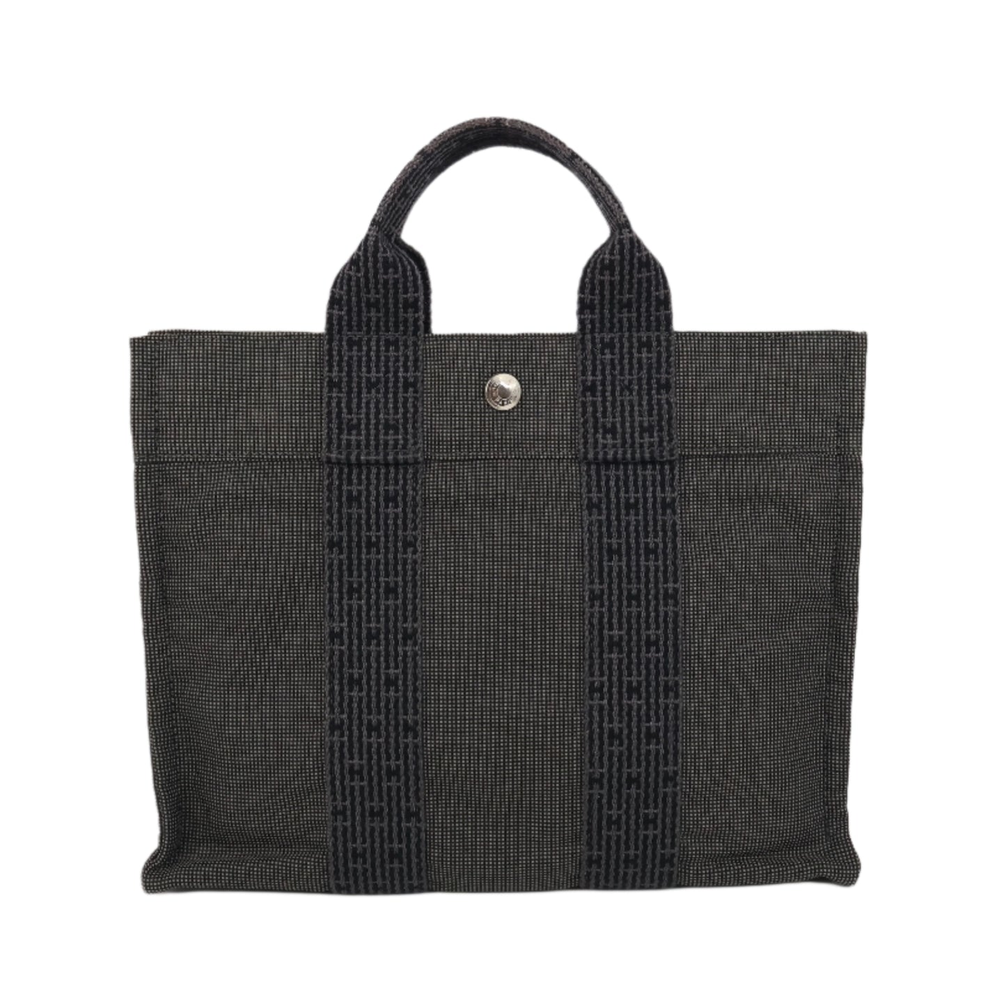 Hermes Herline Tote Bag Canvas Black