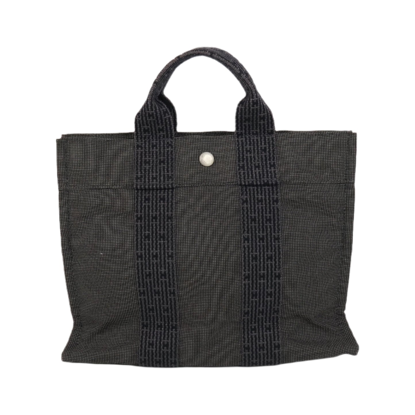 Hermes Herline Tote Bag Canvas Black