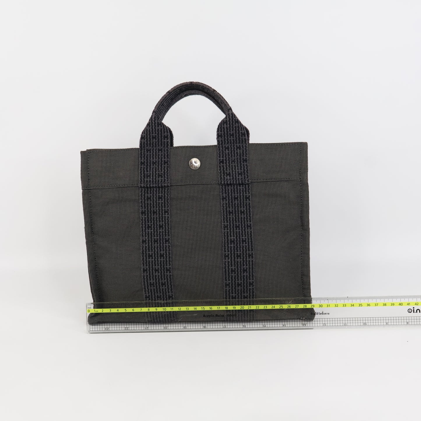 Hermes Herline Tote Bag Canvas Black