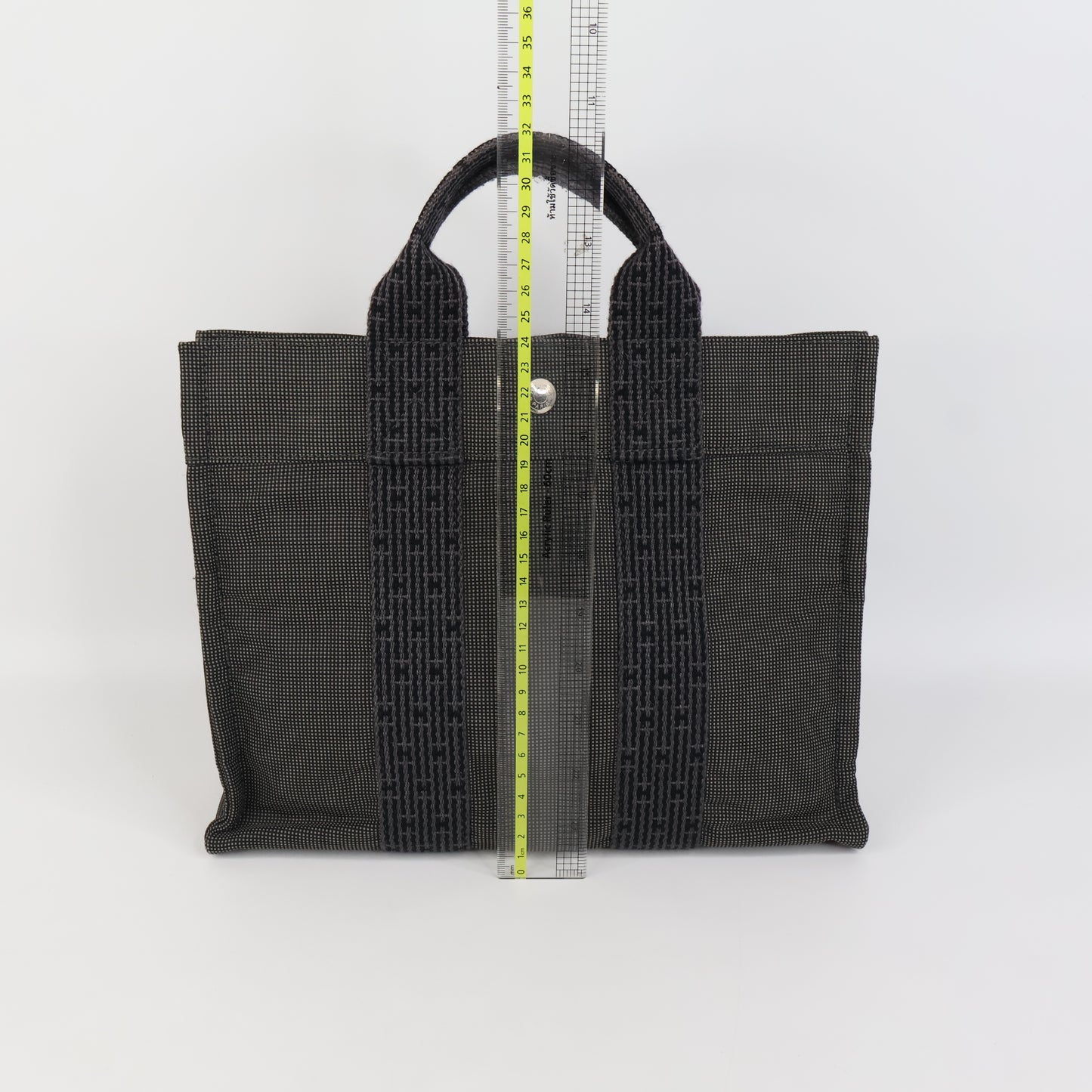 Hermes Herline Tote Bag Canvas Black