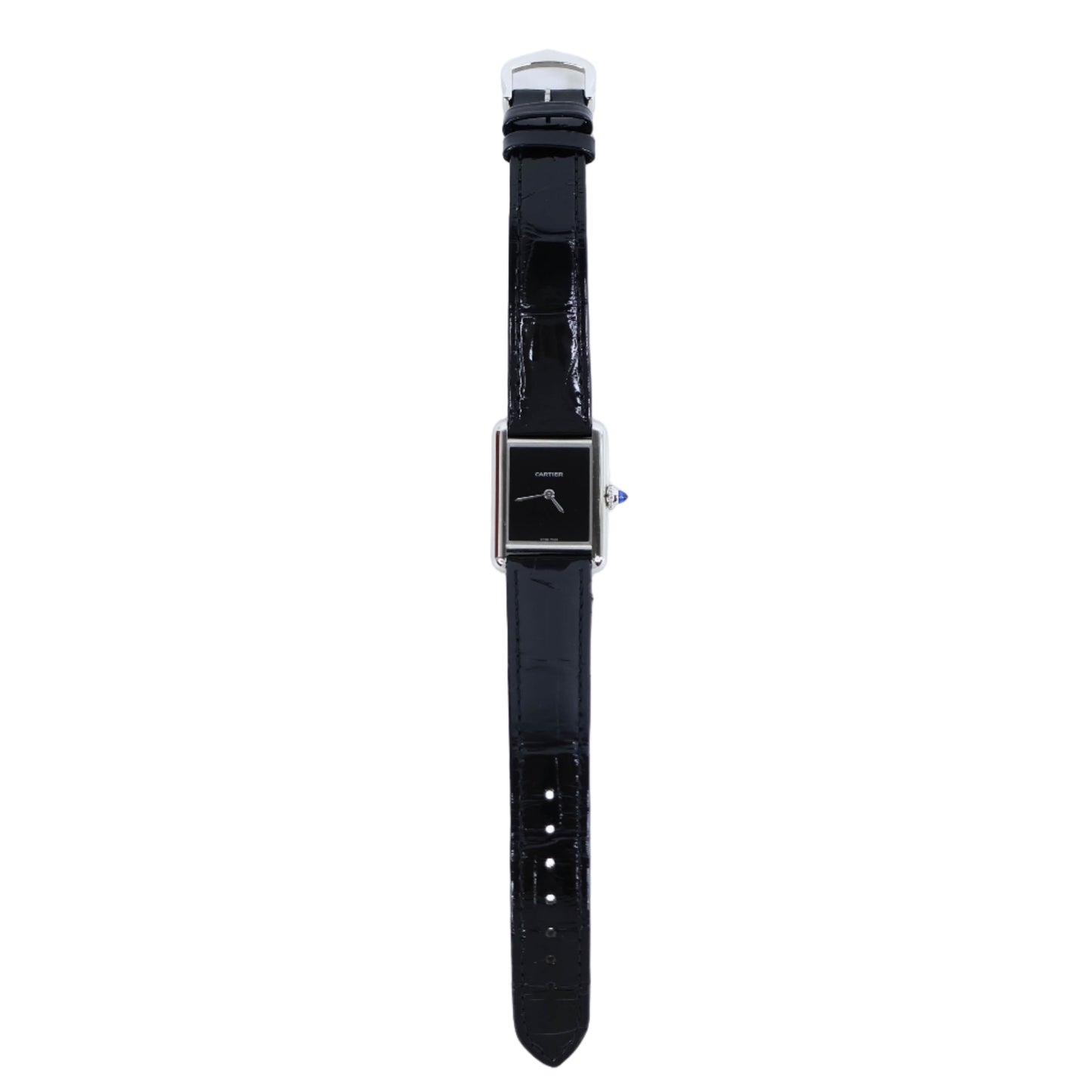 Cartier Watch Tank Must PM Alligator Black Steel