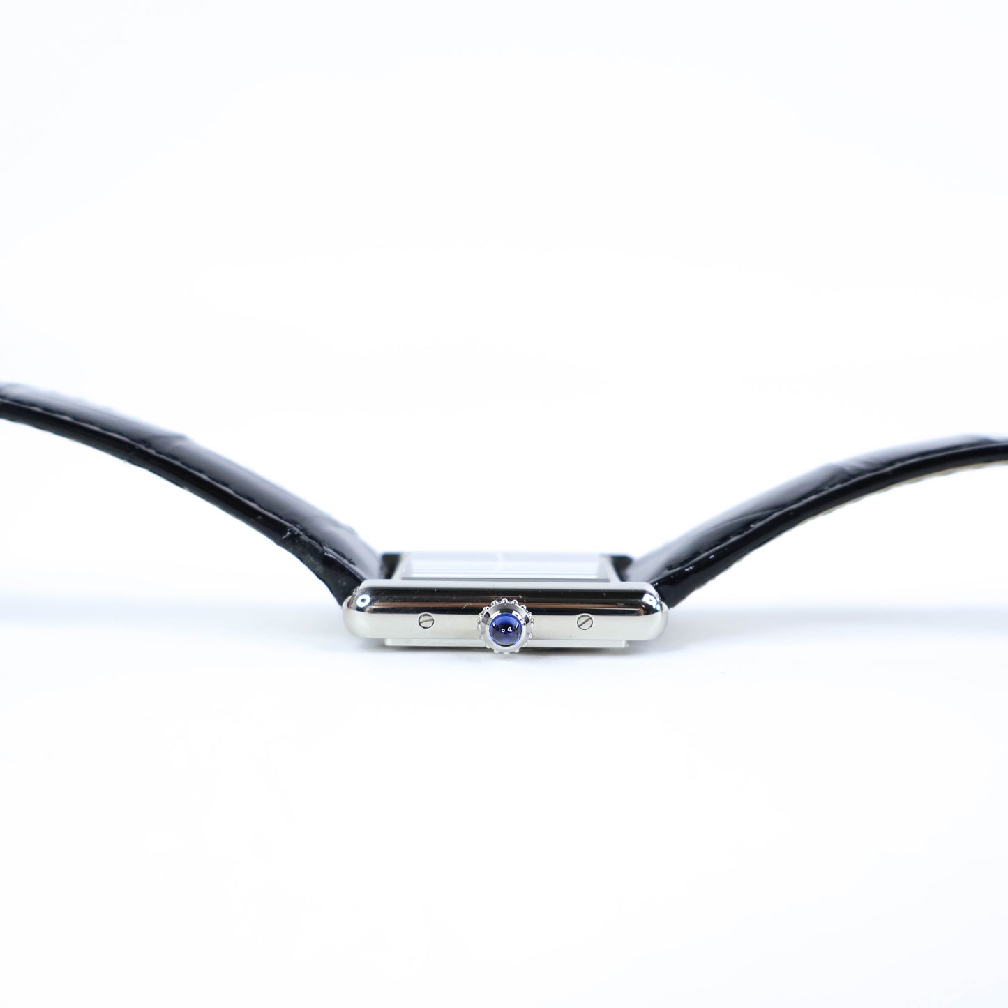 Cartier Watch Tank Must PM Alligator Black Steel