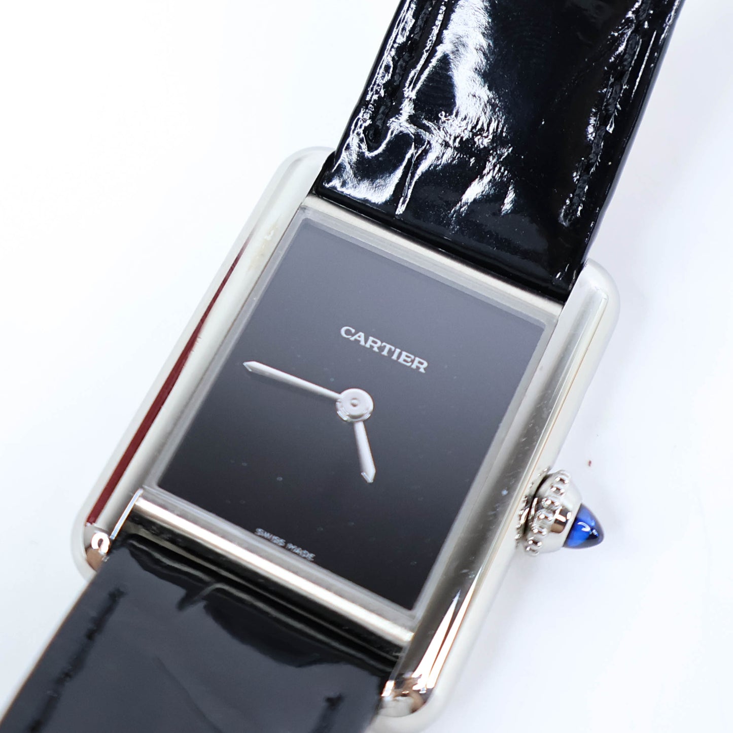 Cartier Watch Tank Must PM Alligator Black Steel