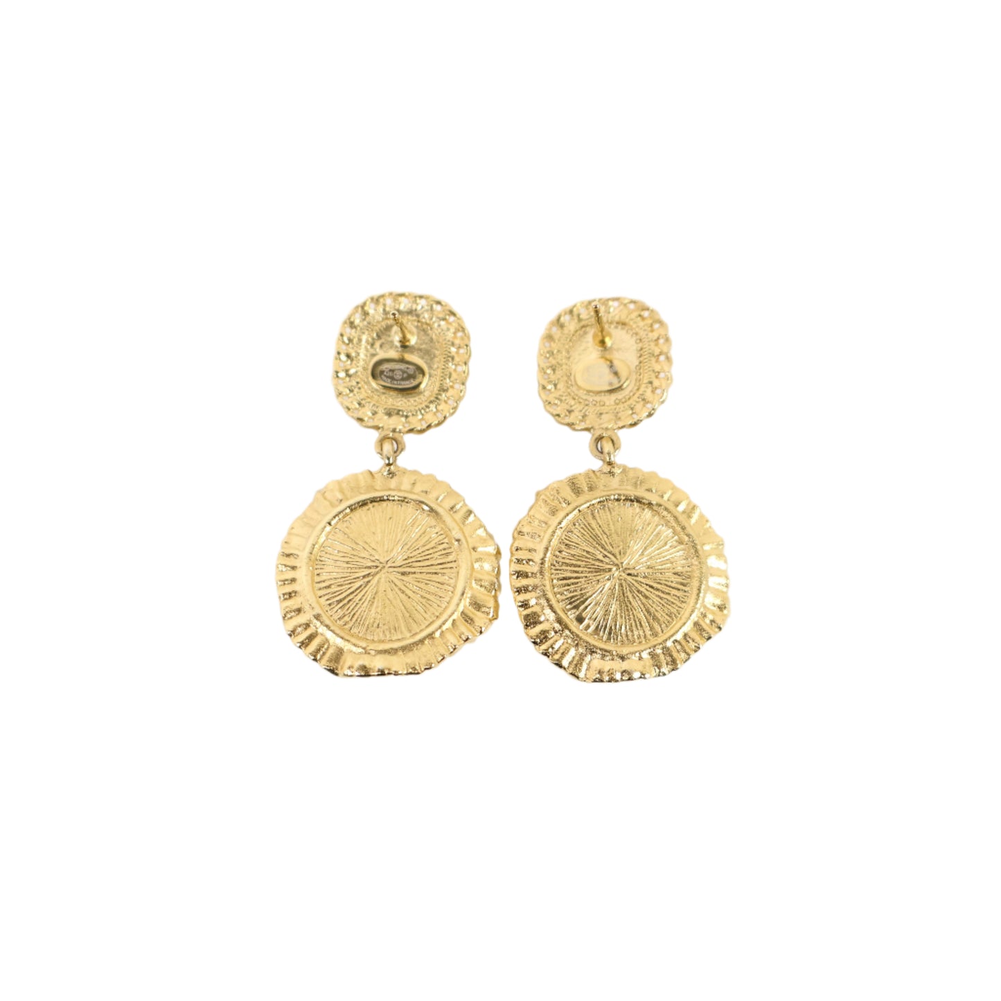 Chanel Earrings cc Pearl Gold Black