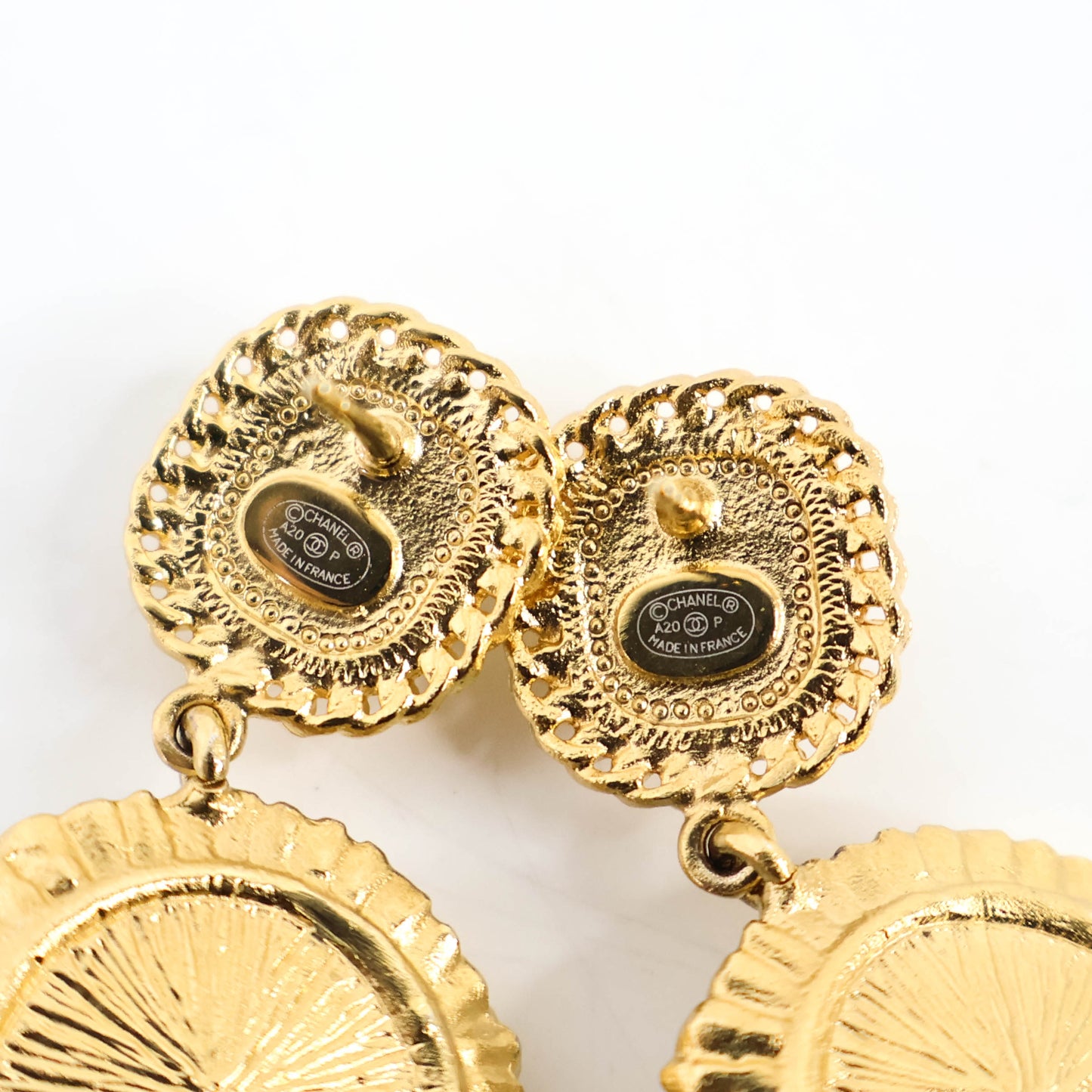 Chanel Earrings cc Pearl Gold Black