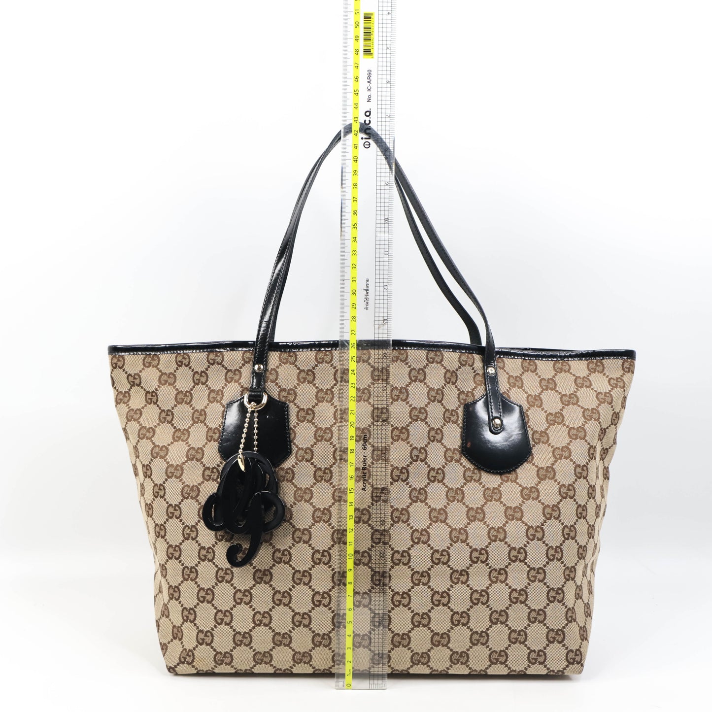Gucci Tote Bag Canvas Patent Black