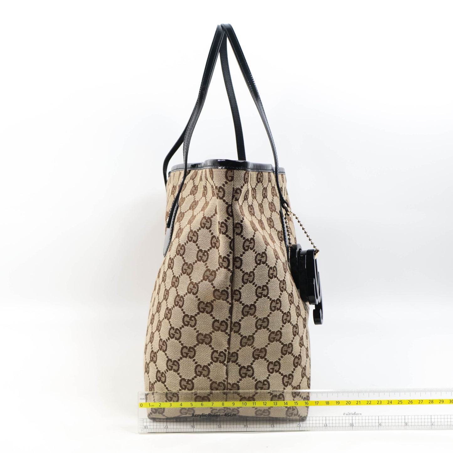 Gucci Tote Bag Canvas Patent Black