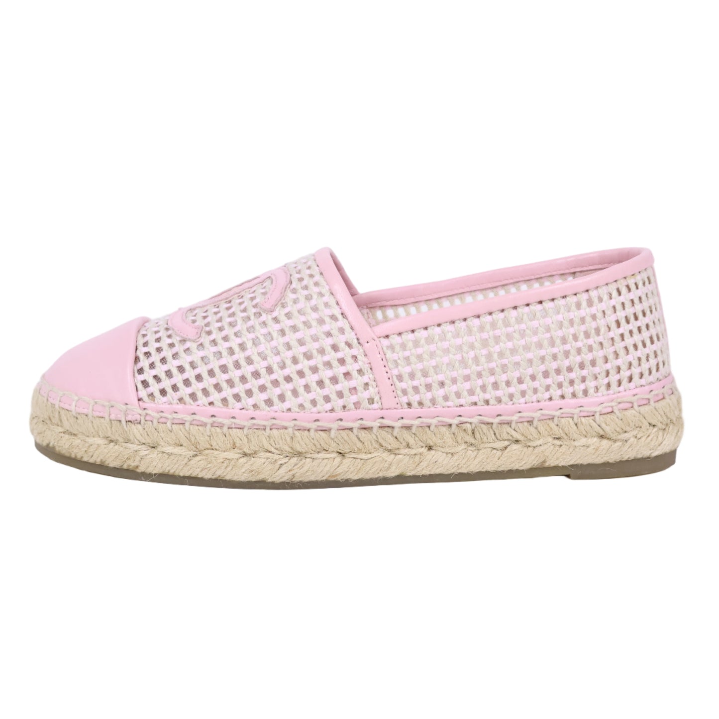 Chanel Espadrilles Mesh Light Pink Beige 37