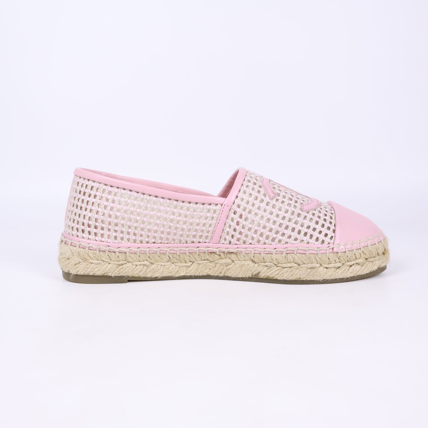 Chanel Espadrilles Mesh Light Pink Beige 37