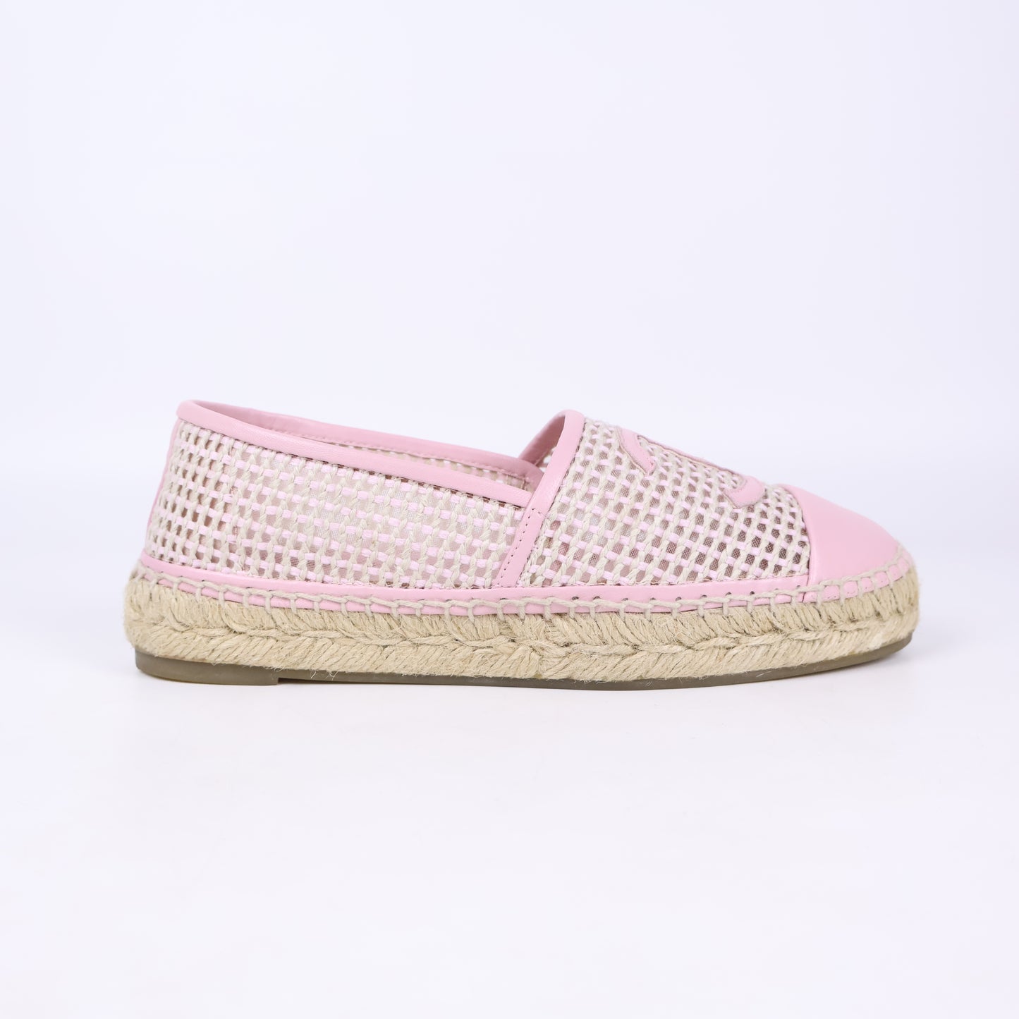 Chanel Espadrilles Mesh Light Pink Beige 37