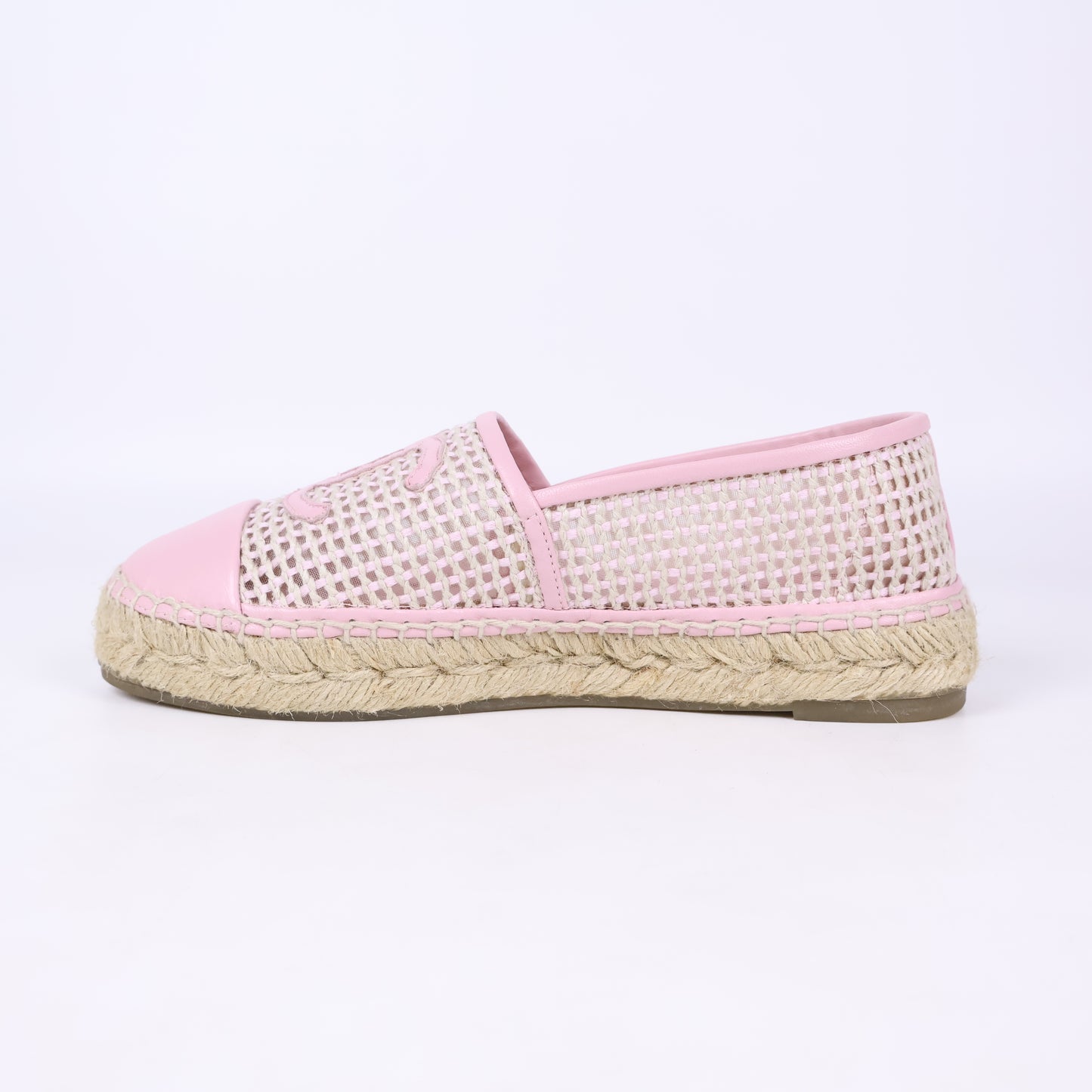 Chanel Espadrilles Mesh Light Pink Beige 37