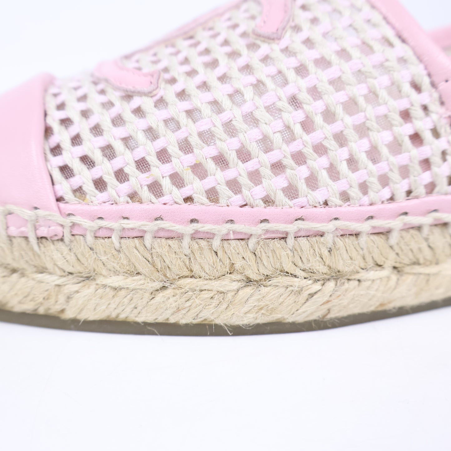 Chanel Espadrilles Mesh Light Pink Beige 37
