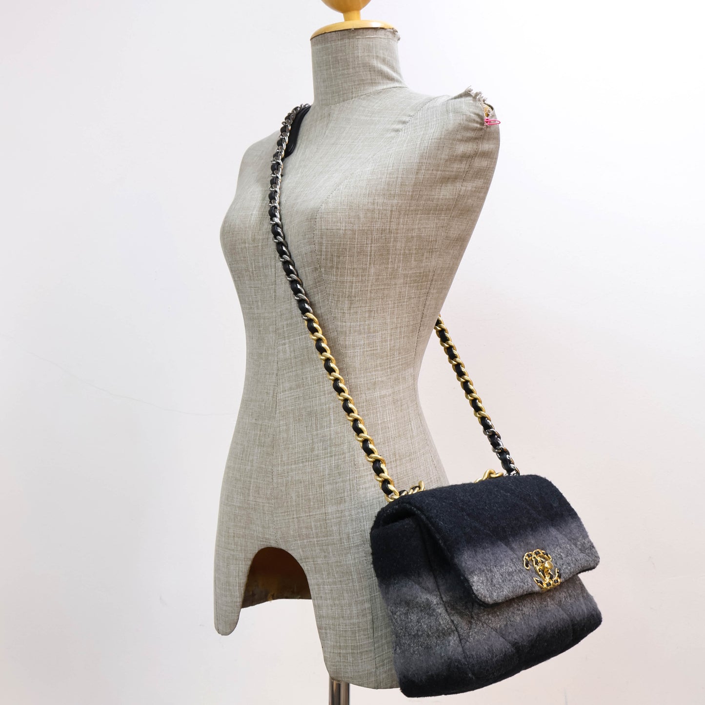 Chanel 19 Wool Ombre Grey