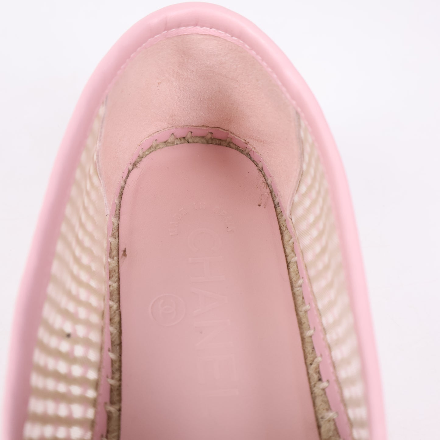 Chanel Espadrilles Mesh Light Pink Beige 37