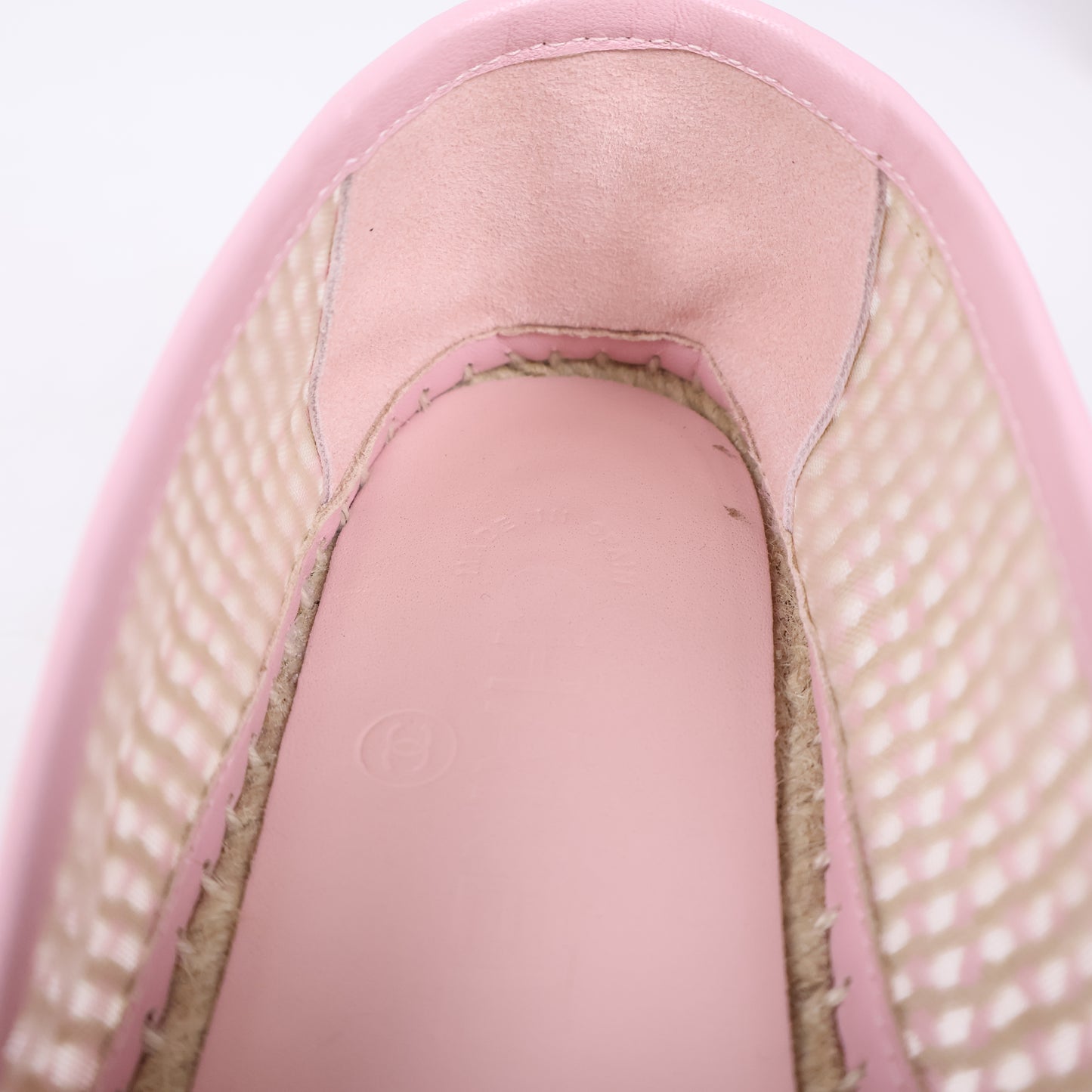 Chanel Espadrilles Mesh Light Pink Beige 37