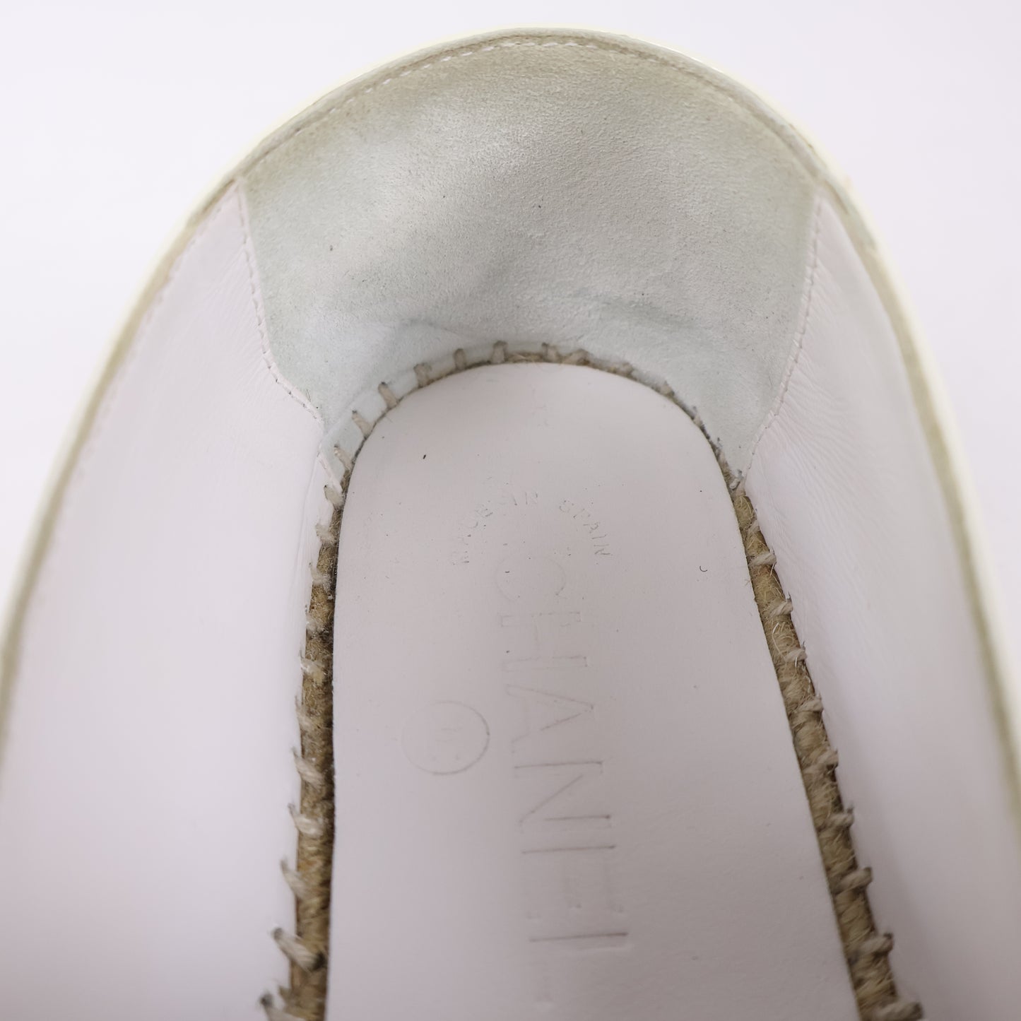 Chanel Espadrilles Patent White/Black Crystal 37