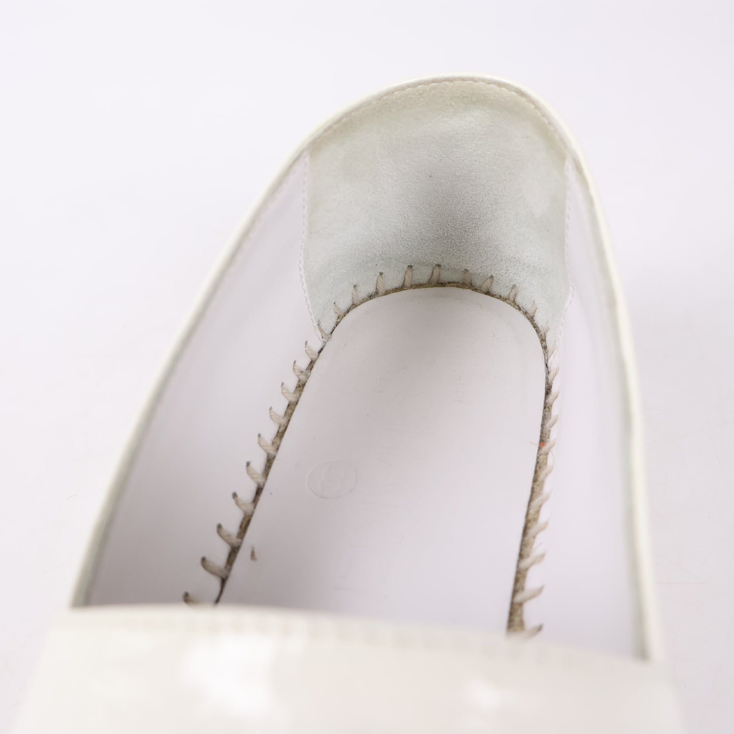 Chanel Espadrilles Patent White/Black Crystal 37