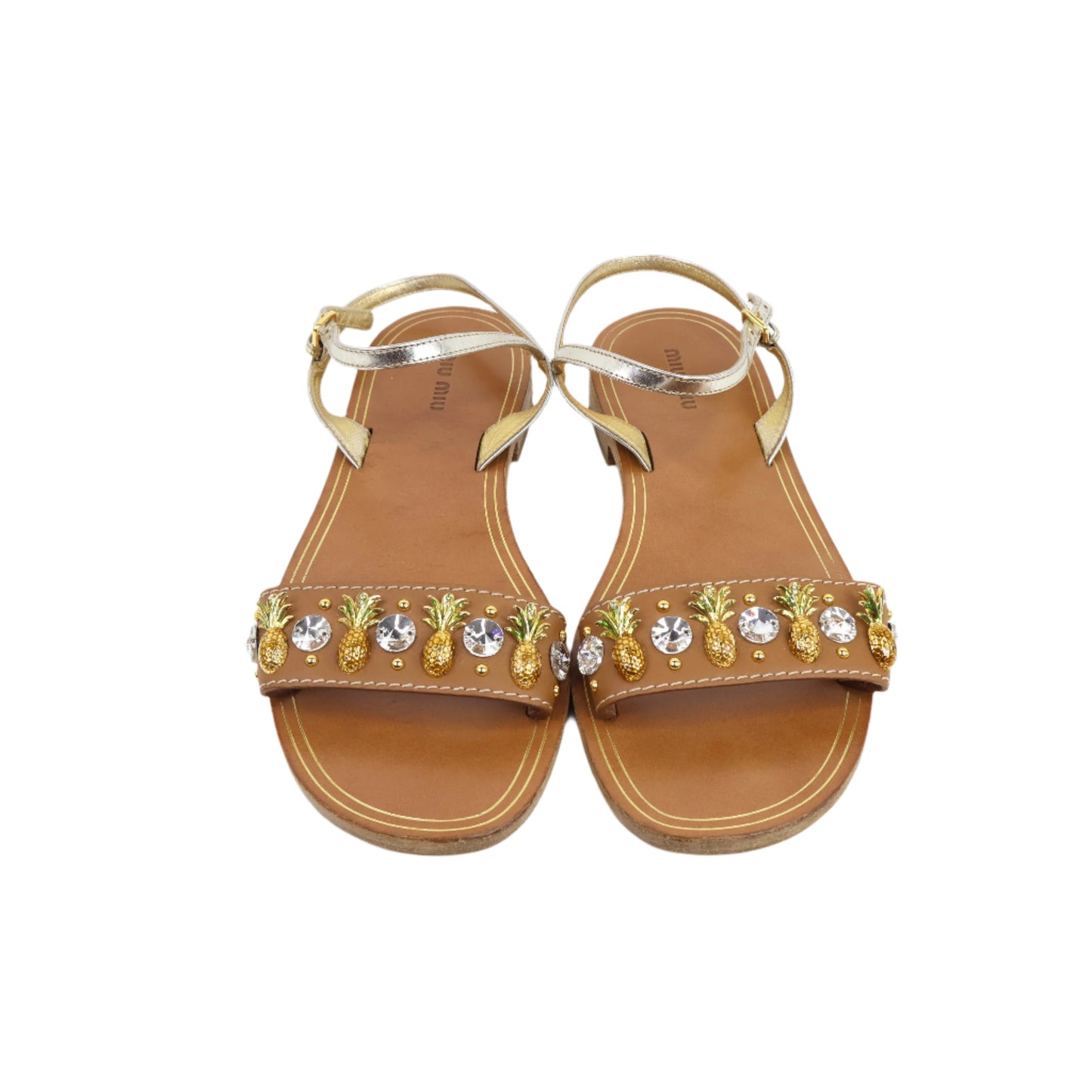 Miu Miu Sandals Pineapple Crystal 39.5