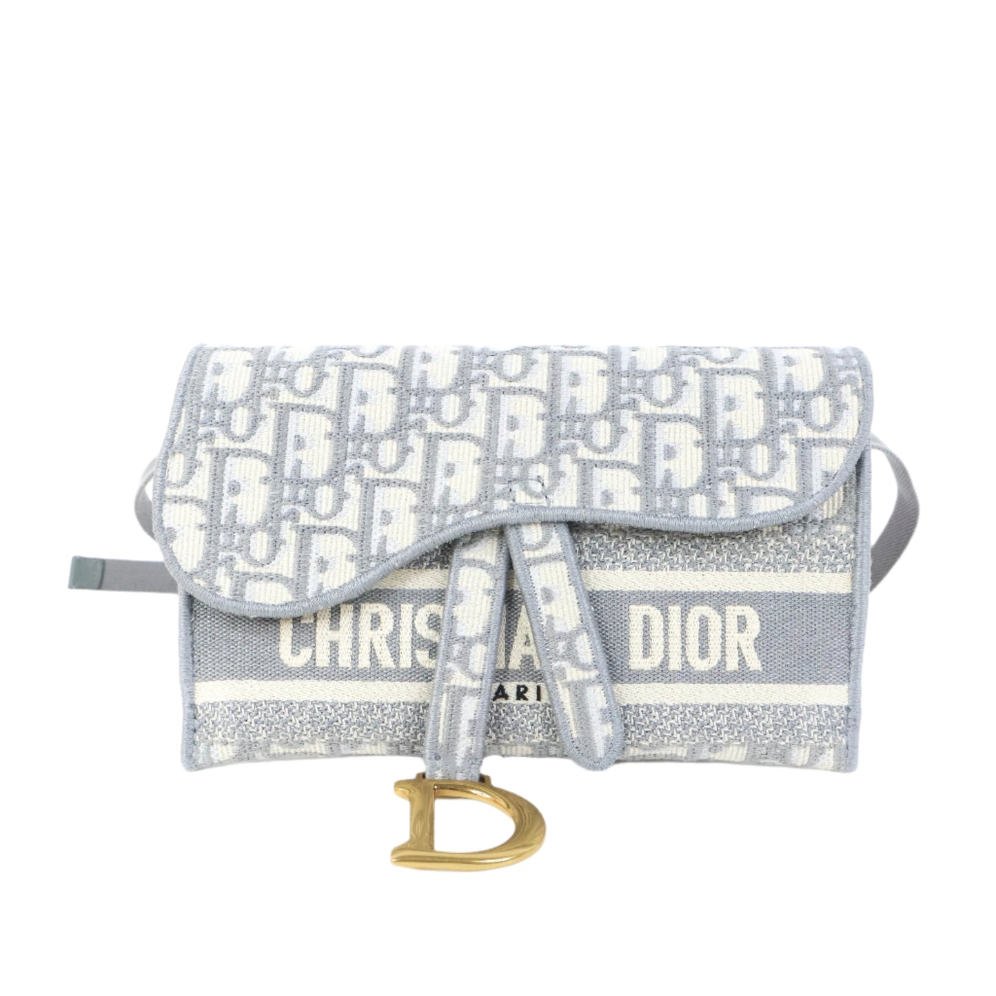 Christian Dior Oblique Saddle Wallet Grey