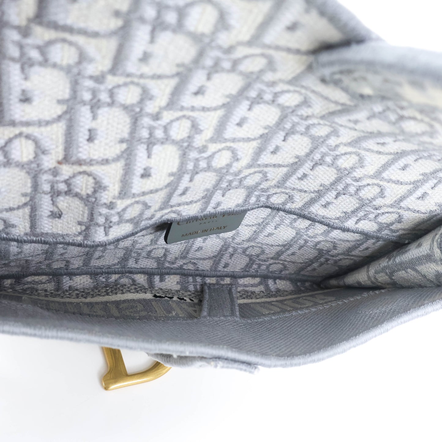 Christian Dior Oblique Saddle Wallet Grey