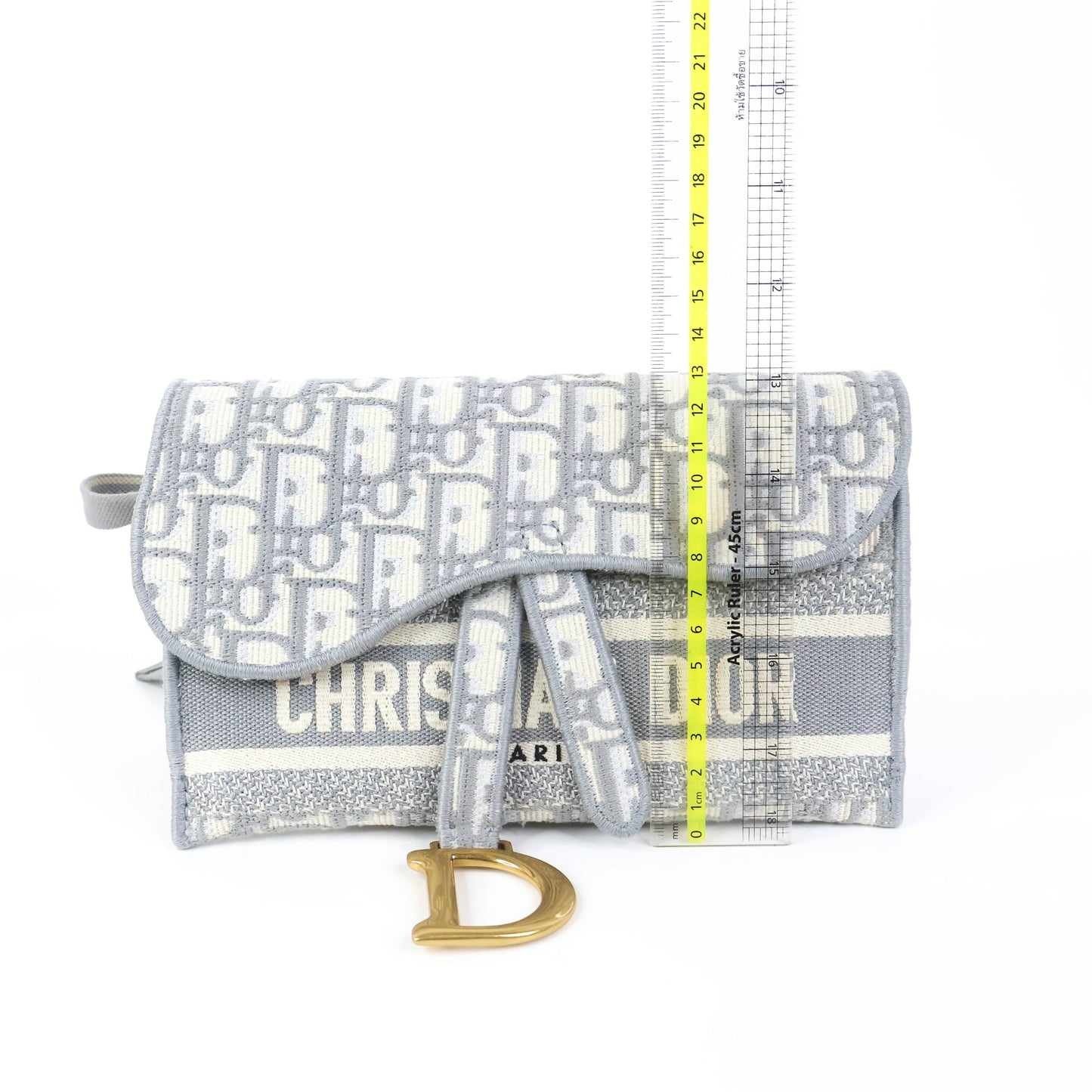 Christian Dior Oblique Saddle Wallet Grey