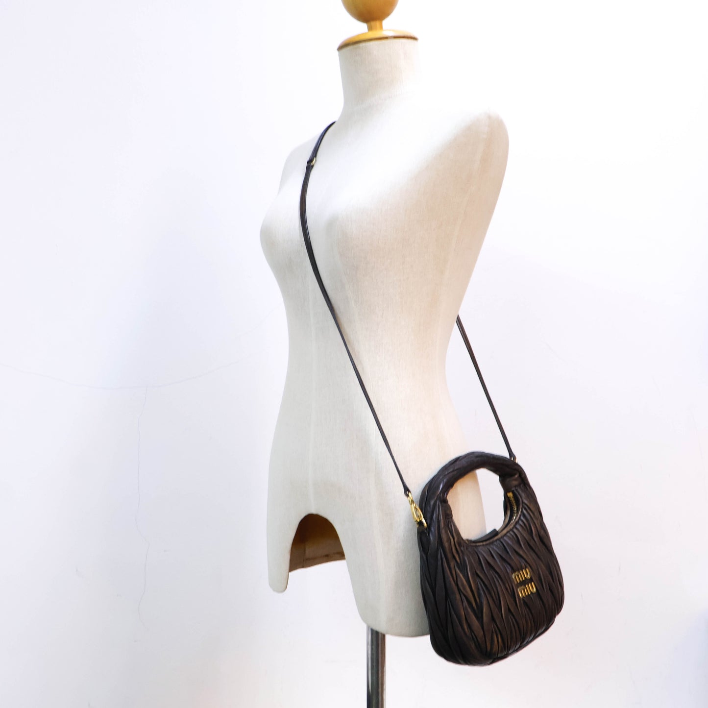 Miu Miu Wander Matelasse Coffee