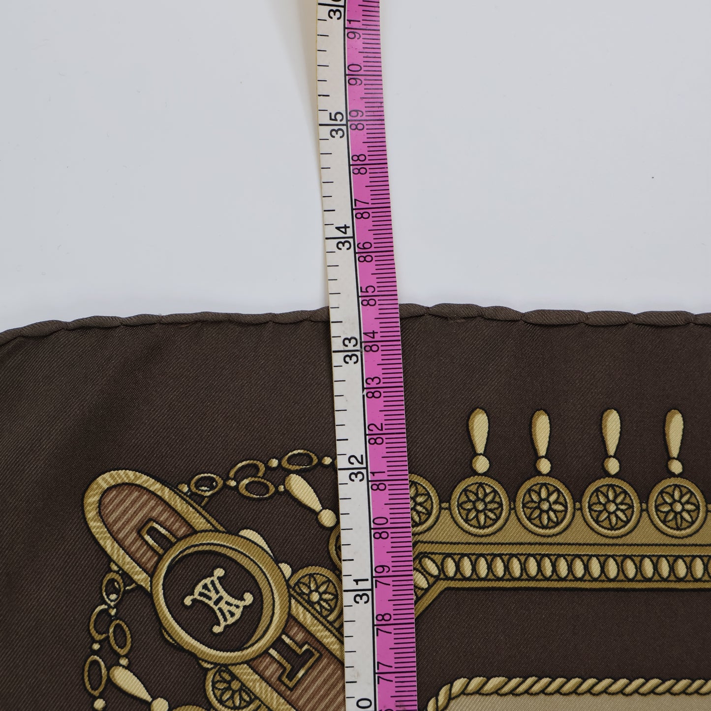 Celine Silk Scarf Horse Brown Vintage