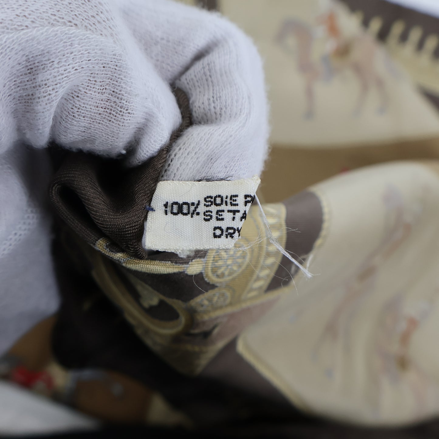 Celine Silk Scarf Horse Brown Vintage