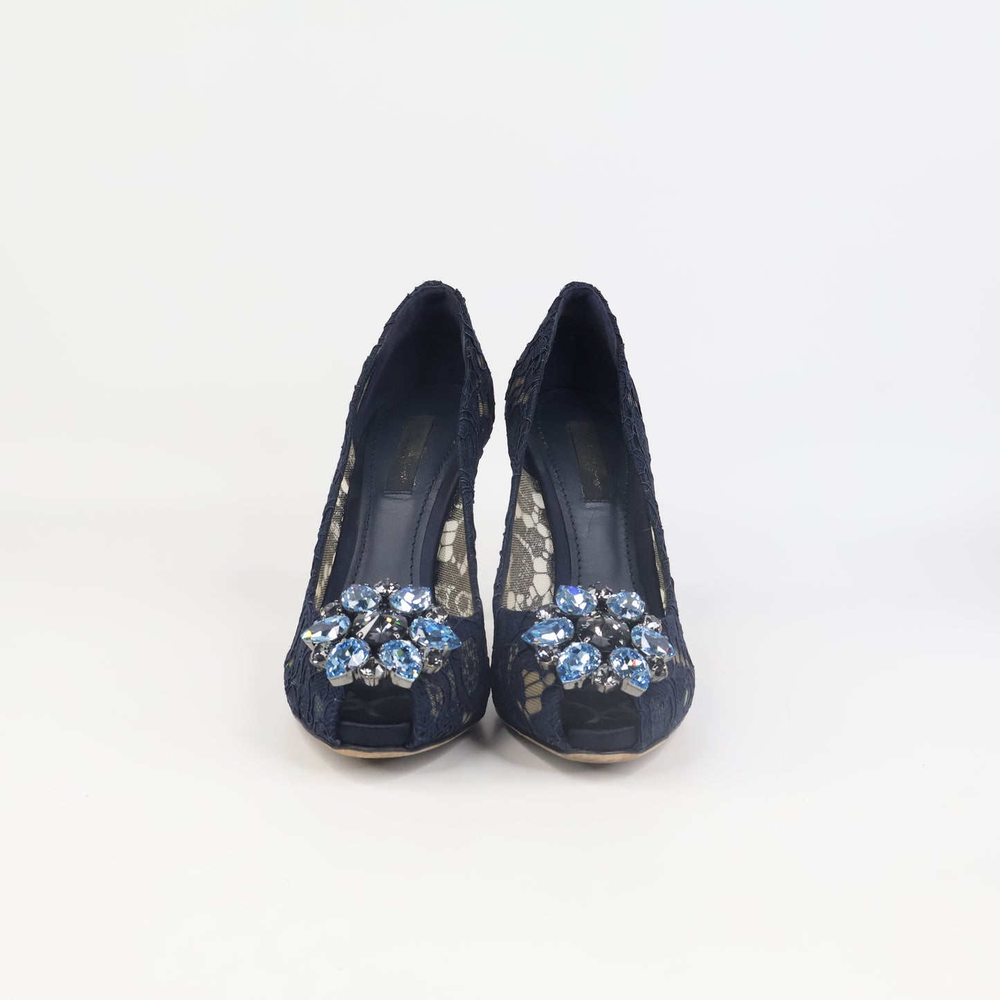 Dolce & Gabbana Pump Lace Navy Crystal 36.5