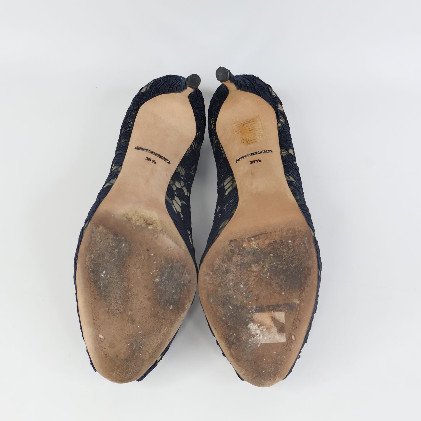 Dolce & Gabbana Pump Lace Navy Crystal 36.5