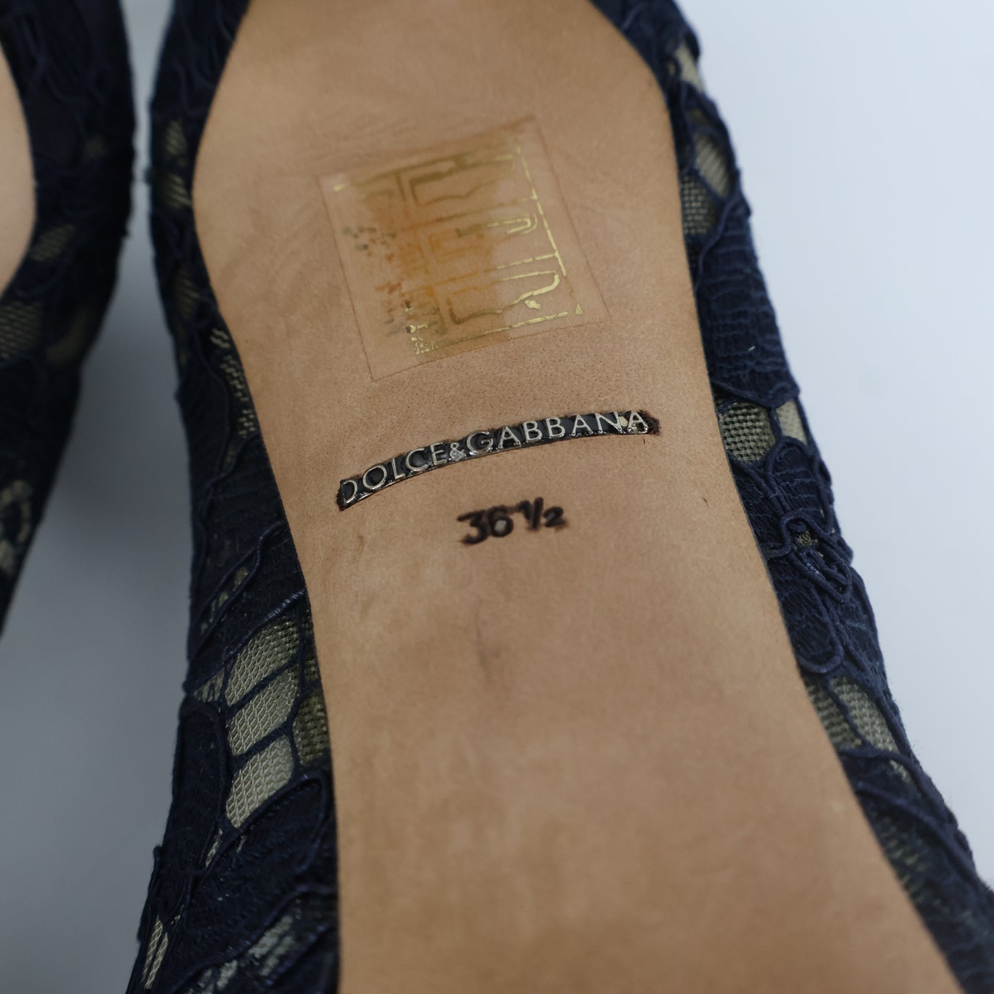 Dolce & Gabbana Pump Lace Navy Crystal 36.5