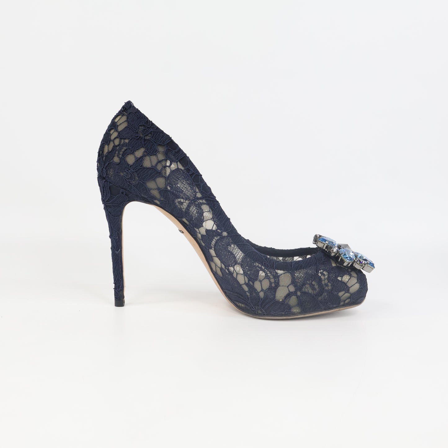 Dolce & Gabbana Pump Lace Navy Crystal 36.5