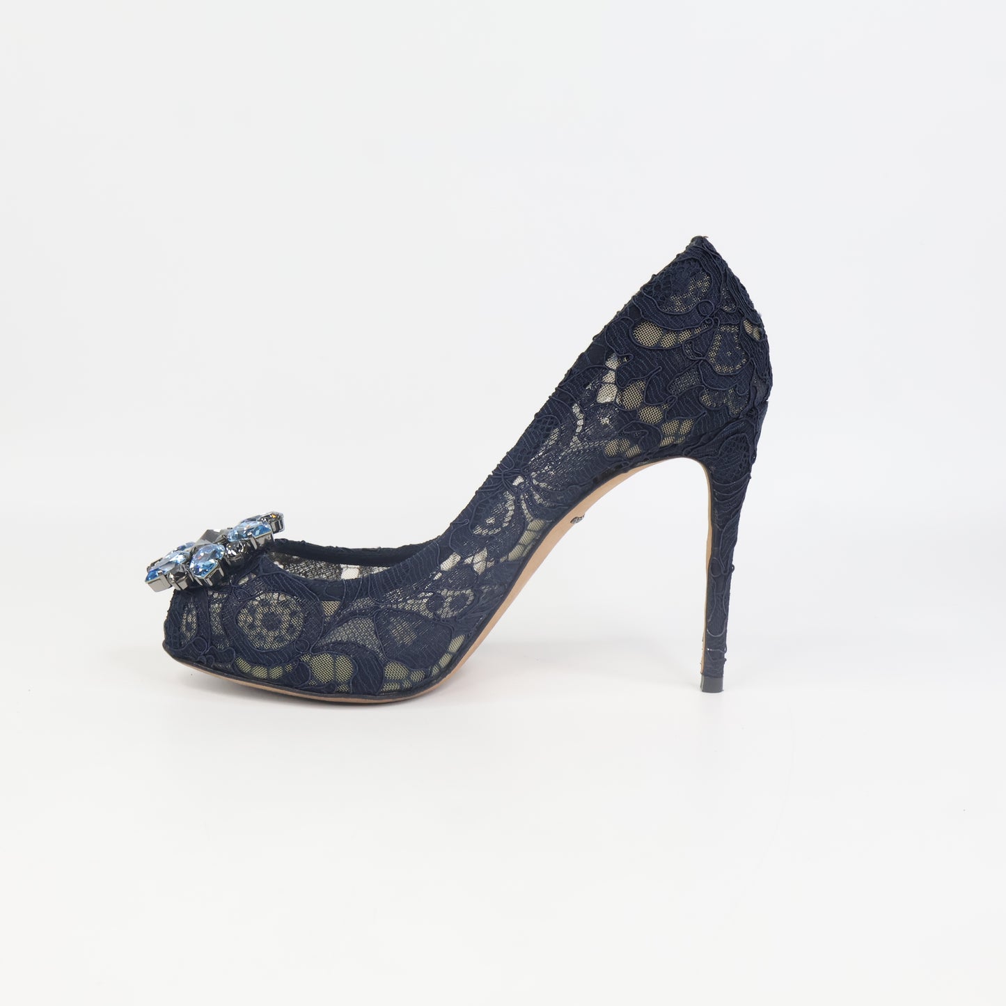 Dolce & Gabbana Pump Lace Navy Crystal 36.5