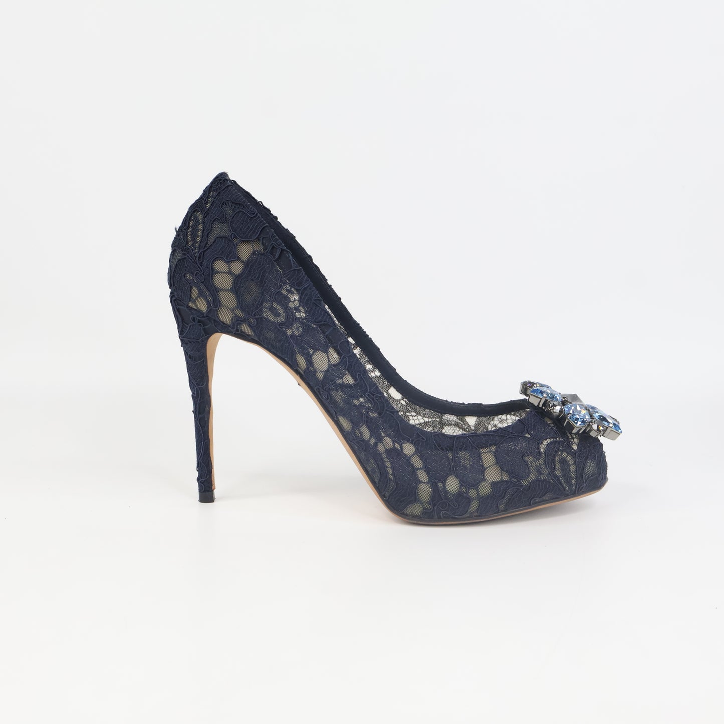 Dolce & Gabbana Pump Lace Navy Crystal 36.5